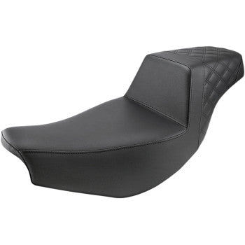 Saddlemen Step-Up Seat - Front Smooth/Rear Lattice Stitch - Black - Indian
